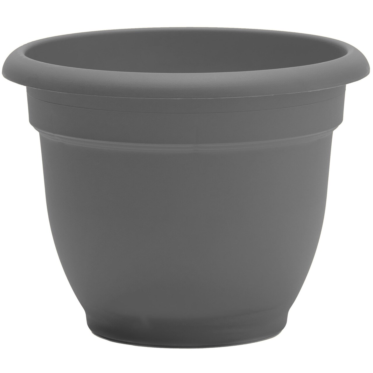 Bloem Ariana Pot Planter: 12" - Charcoal - Durable Resin Pot, For Indoor and Outdoor Use, Gardening, Self Watering Disk Included, 3 Gallon Capacity